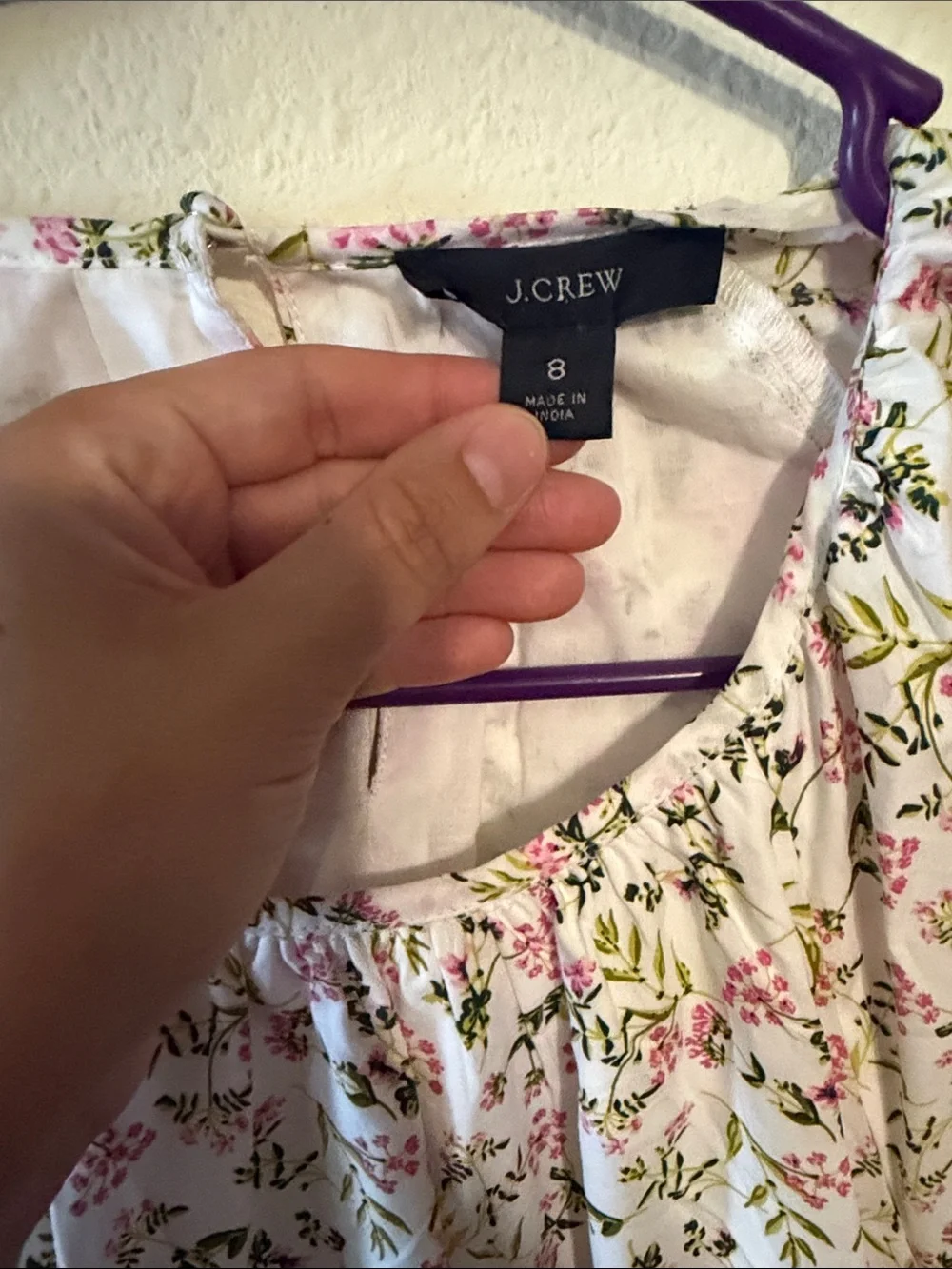 J. Crew Pastel Floral Puff-Sleeve Midi Dress